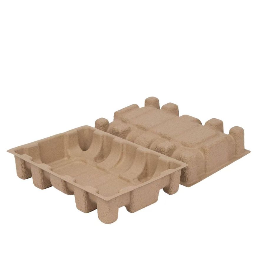 Molded pulp fiber tray